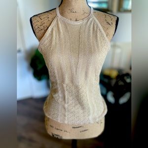 Guess Women's Gold Sleeveless Top Size Small